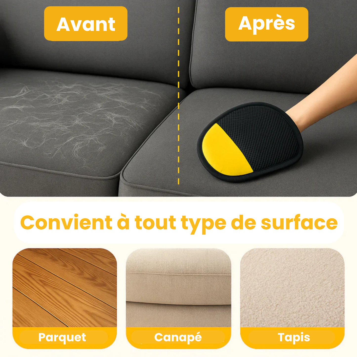 Gant anti-poil électrostatique