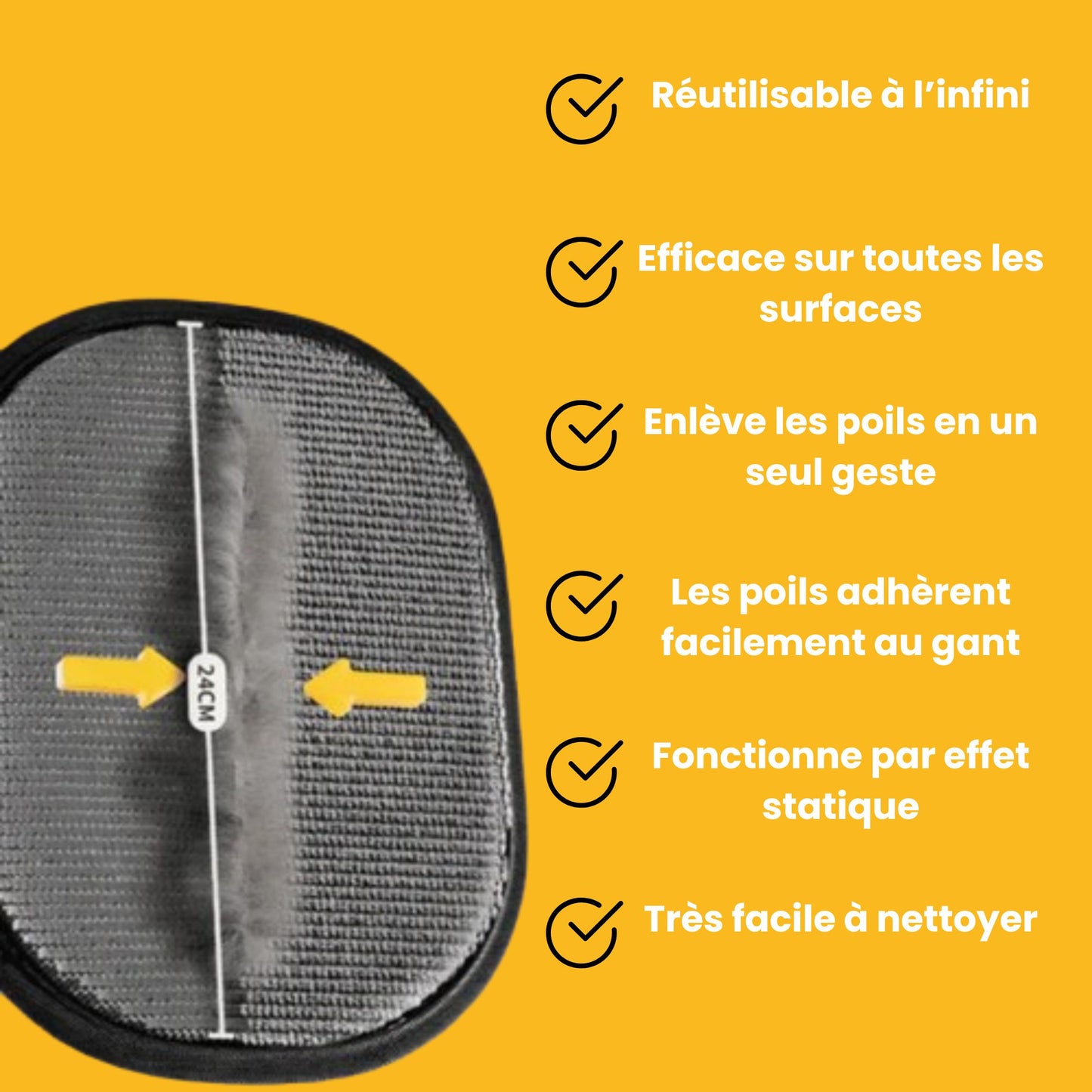 Gant anti-poil électrostatique